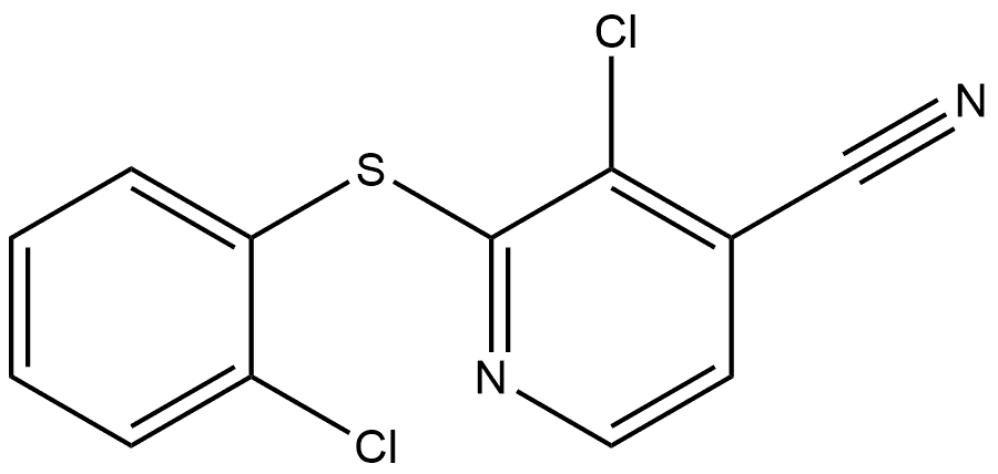 3-Chloro-2-[(2-chlorophenyl)thio]-4-pyridinecarbonitrile Structure