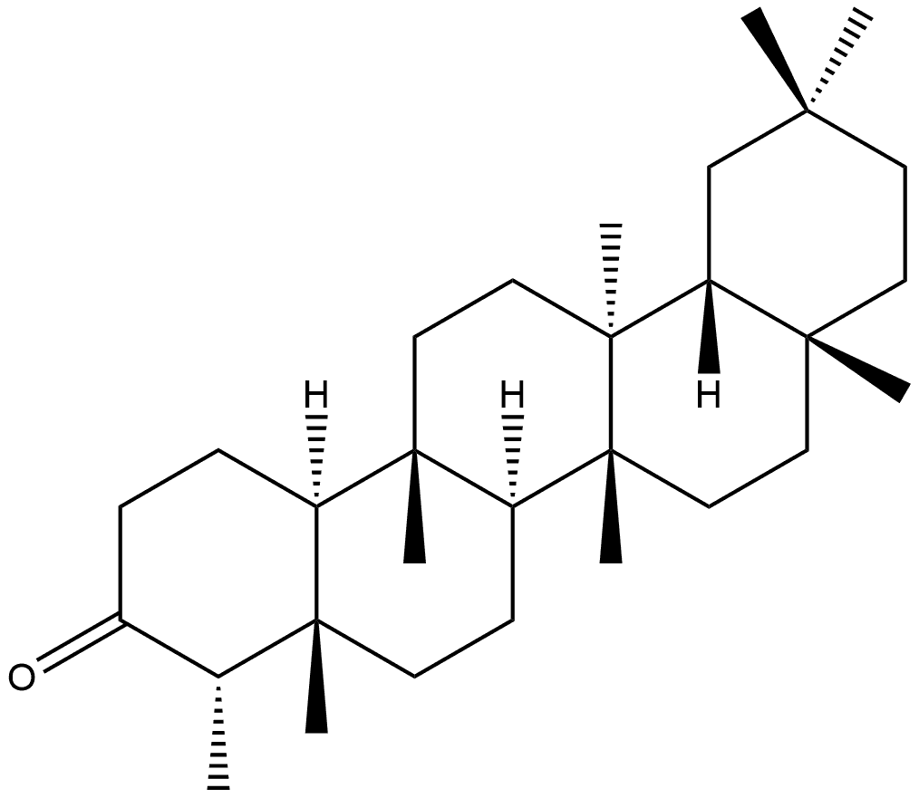 24,25,26-Trinoroleanan-3-one, 5,9,13-trimethyl-, (4α,5β,8α,9β,10α,13α,14β)- Structure