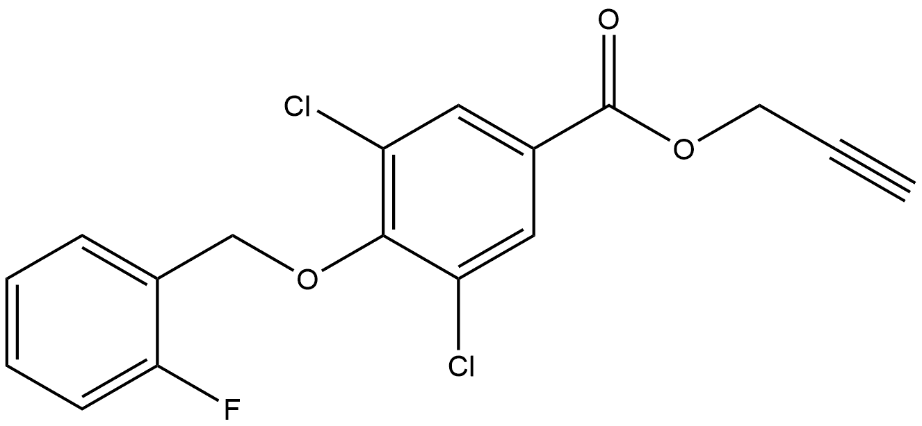 2-Propyn-1-yl 3,5-dichloro-4-[(2-fluorophenyl)methoxy]benzoate Structure