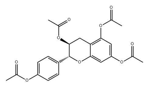 2H-1-Benzopyran-3,5,7-triol, 2-[4-(acetyloxy)phenyl]-3,4-dihydro-, 3,5,7-triacetate, (2R,3S)- Structure