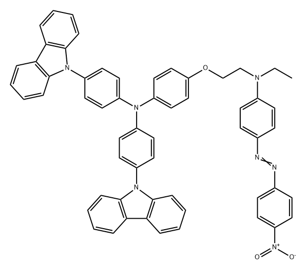 Benzenamine, N,N-bis[4-(9H-carbazol-9-yl)phenyl]-4-[2-[ethyl[4-[2-(4-nitrophenyl)diazenyl]phenyl]amino]ethoxy]- Structure