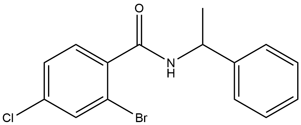 2-Bromo-4-chloro-N-(1-phenylethyl)benzamide Structure