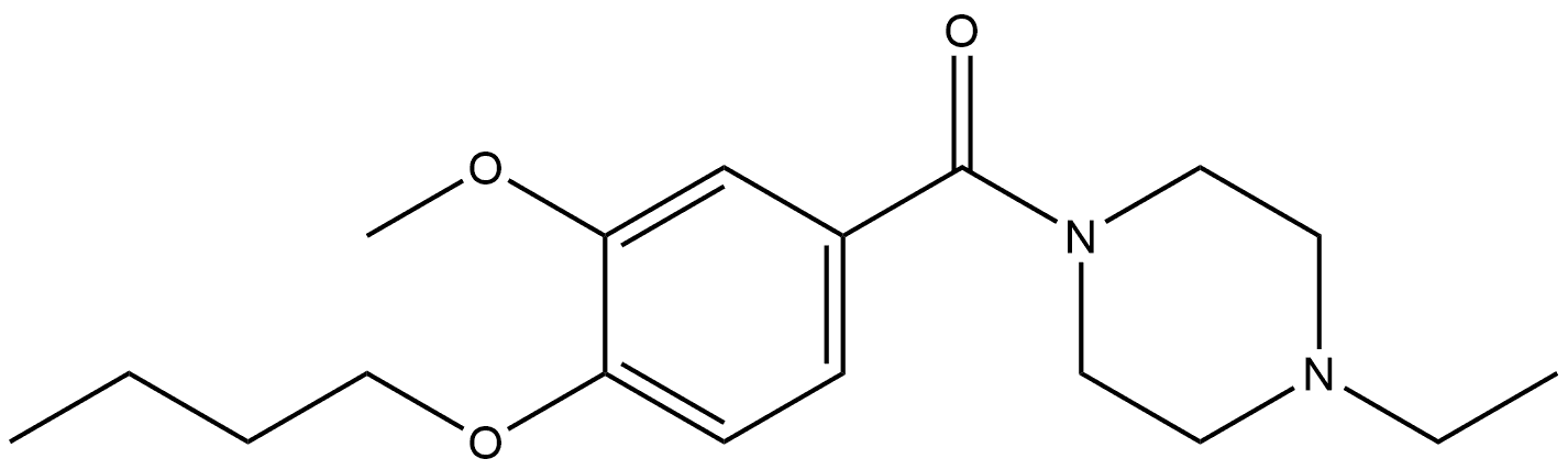 (4-Butoxy-3-methoxyphenyl)(4-ethyl-1-piperazinyl)methanone Structure