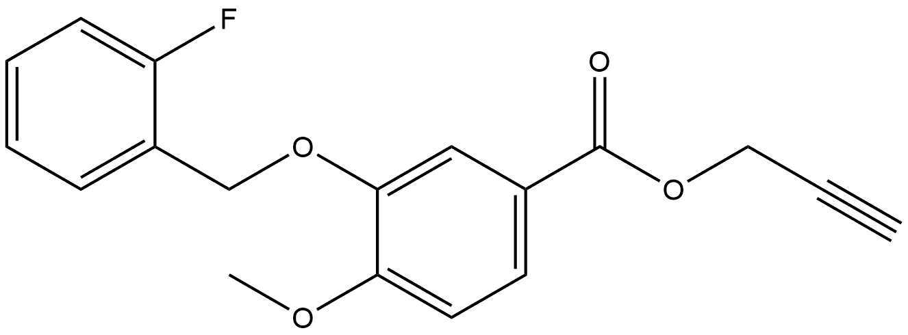 2-Propyn-1-yl 3-[(2-fluorophenyl)methoxy]-4-methoxybenzoate 구조식 이미지