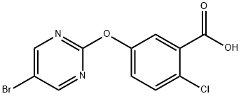 5-[(5-bromopyrimidin-2-yl)oxy]-2-chlorobenzoic
acid Structure