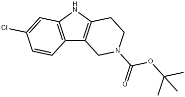 2H-Pyrido[4,3-b]indole-2-carboxylic acid, 7-chloro-1,3,4,5-tetrahydro-, 1,1-dimethylethyl ester Structure