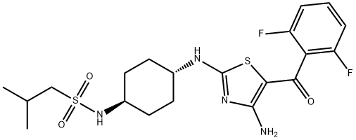 1-Propanesulfonamide, N-[trans-4-[[4-amino-5-(2,6-difluorobenzoyl)-2-thiazolyl]amino]cyclohexyl]-2-methyl- Structure