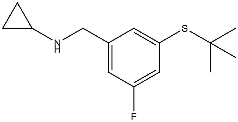 N-Cyclopropyl-3-[(1,1-dimethylethyl)thio]-5-fluorobenzenemethanamine Structure