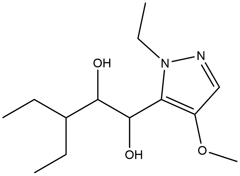 3-ethyl-1-(1-ethyl-4-methoxy-1H-pyrazol-5-yl)pentane-1,2-diol Structure