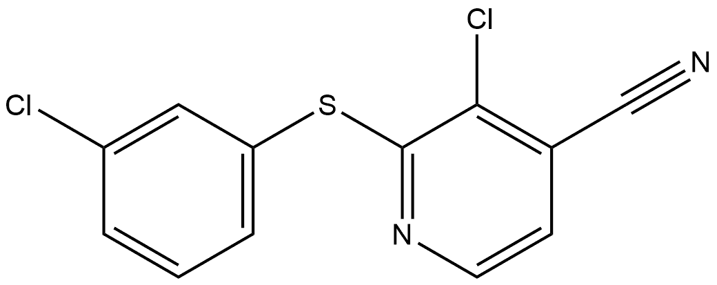 3-Chloro-2-[(3-chlorophenyl)thio]-4-pyridinecarbonitrile Structure