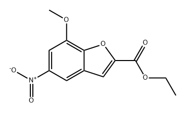 2-Benzofurancarboxylic acid, 7-methoxy-5-nitro-, ethyl ester 구조식 이미지