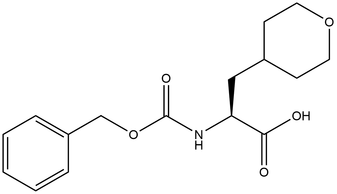 2H-Pyran-4-propanoic acid, tetrahydro-α-[[(phenylmethoxy)carbonyl]amino]-, (αS)- Structure