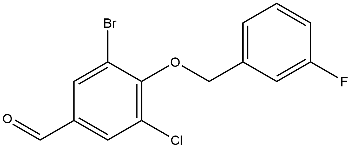 3-Bromo-5-chloro-4-[(3-fluorophenyl)methoxy]benzaldehyde Structure