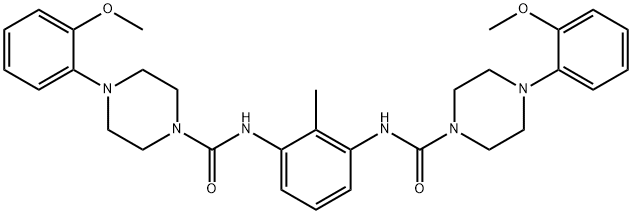 1-Piperazinecarboxamide, N,N'-(2-methyl-1,3-phenylene)bis[4-(2-methoxyphenyl)- Structure