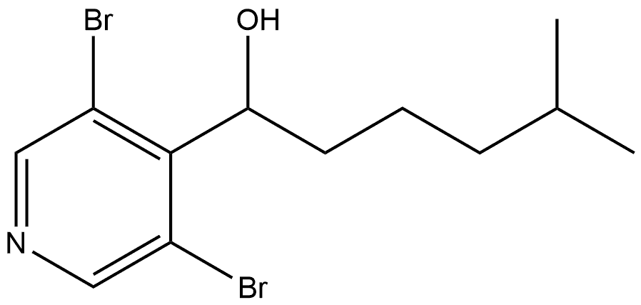 3,5-Dibromo-α-(4-methylpentyl)-4-pyridinemethanol Structure