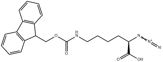 (2R)-2-Azido-6-[[(9H-fluoren-9-ylmethoxy)carbonyl]amino]hexanoic acid Structure