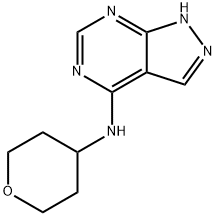 1H-Pyrazolo[3,4-d]pyrimidin-4-amine, N-(tetrahydro-2H-pyran-4-yl)- Structure