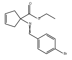 3-Cyclopentene-1-carboxylic acid, 1-[[(4-bromophenyl)methylene]amino]-, ethyl ester 구조식 이미지