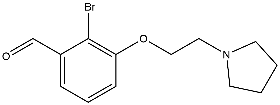 2-Bromo-3-[2-(1-pyrrolidinyl)ethoxy]benzaldehyde Structure