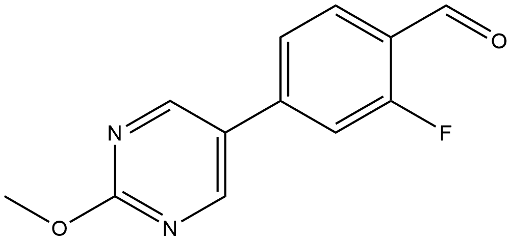 2-Fluoro-4-(2-methoxy-5-pyrimidinyl)benzaldehyde Structure