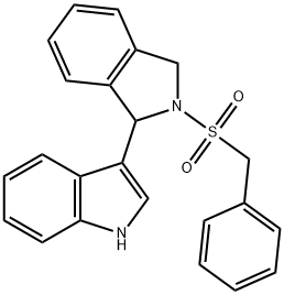 1H-Indole, 3-[2,3-dihydro-2-[(phenylmethyl)sulfonyl]-1H-isoindol-1-yl]- Structure