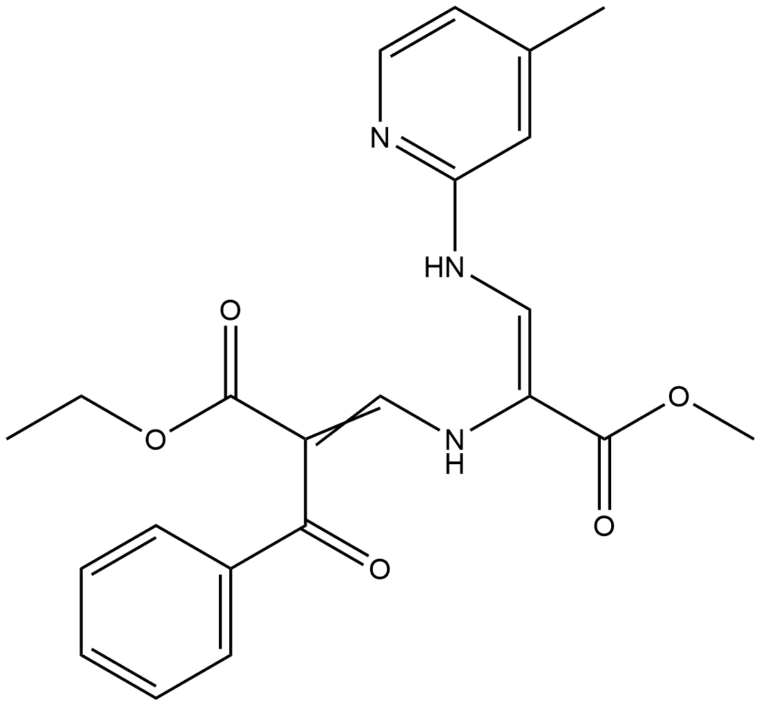 Benzenepropanoic acid, α-[[[(1Z)-1-(methoxycarbonyl)-2-[(4-methyl-2-pyridinyl)amino]ethenyl]amino]methylene]-β-oxo-, ethyl ester Structure
