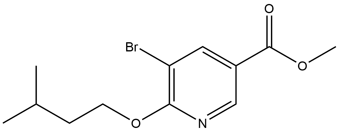 Methyl 5-bromo-6-(3-methylbutoxy)-3-pyridinecarboxylate Structure