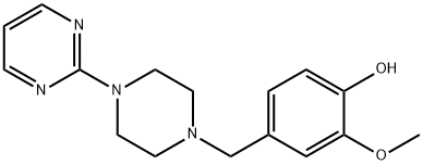 Phenol, 2-methoxy-4-[[4-(2-pyrimidinyl)-1-piperazinyl]methyl]- Structure