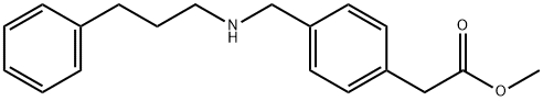 Benzeneacetic acid, 4-[[(3-phenylpropyl)amino]methyl]-, methyl ester Structure