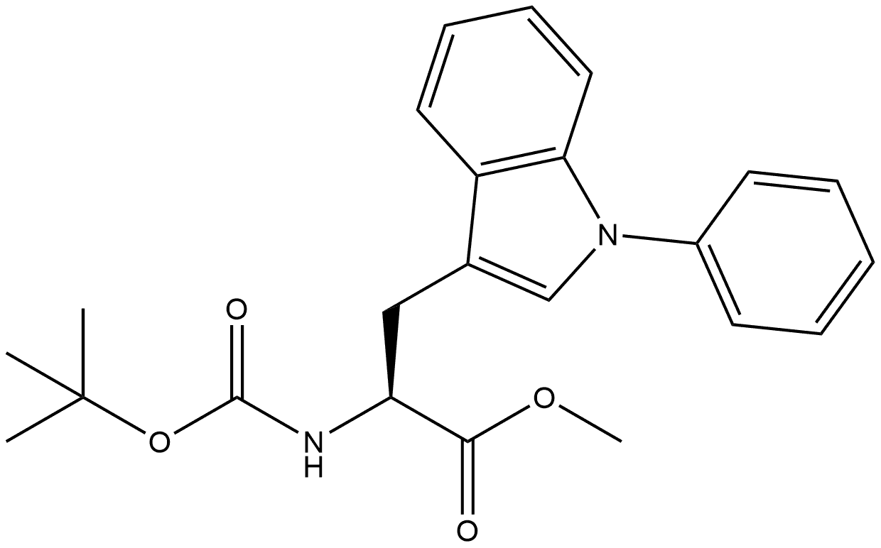 methyl Na-(tert-butoxycarbonyl)-1-phenyl-L-tryptophanate Structure