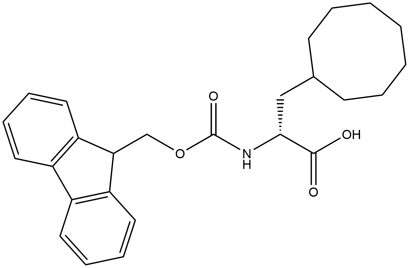 Cyclooctanepropanoic acid, α-[[(9H-fluoren-9-ylmethoxy)carbonyl]amino]-, (αR)- Structure