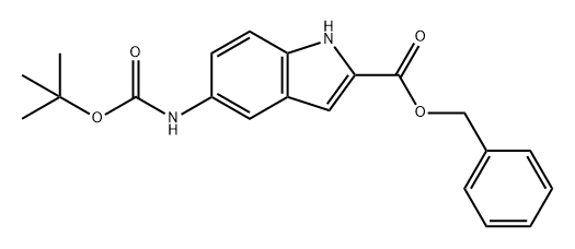 1H-Indole-2-carboxylic acid, 5-[[(1,1-dimethylethoxy)carbonyl]amino]-, phenylmethyl ester Structure