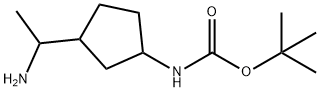 Carbamic acid, N-[3-(1-aminoethyl)cyclopentyl]-, 1,1-dimethylethyl ester Structure