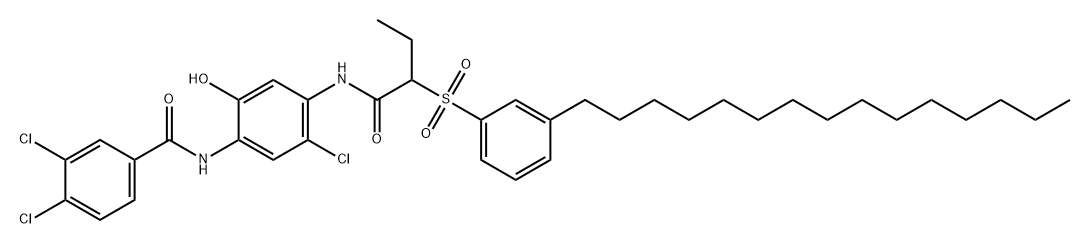 Benzamide, 3,4-dichloro-N-[5-chloro-2-hydroxy-4-[[1-oxo-2-[(3-pentadecylphenyl)sulfonyl]butyl]amino]phenyl]- Structure