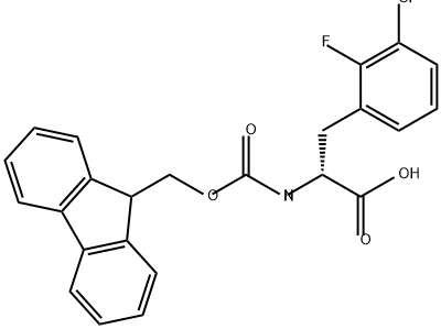 N-Fmoc-2-fluoro-3-chloro-D-phenylalanine 구조식 이미지