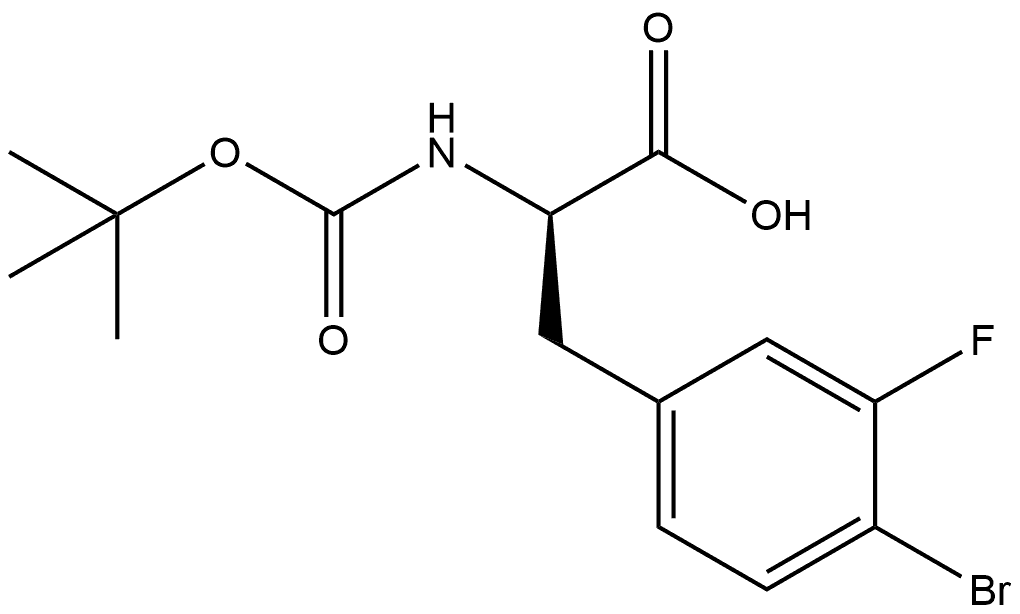 N-Boc-4-bromo-3-fluoro-D-phenylalanine 구조식 이미지