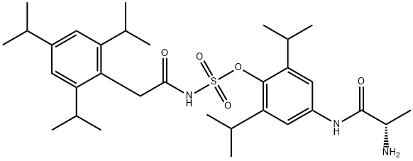 Sulfamic acid, [[2,4,6-tris(1-methylethyl)phenyl]acetyl]-, 4-[(2-amino-1-oxopropyl)amino]-2,6-bis(1-methylethyl)phenyl ester, (S)- (9CI) 구조식 이미지