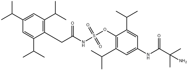 Sulfamic acid, [[2,4,6-tris(1-methylethyl)phenyl]acetyl]-, 4-[(2-amino-2-methyl-1-oxopropyl)amino]-2,6-bis(1-methylethyl)phenyl ester (9CI) 구조식 이미지