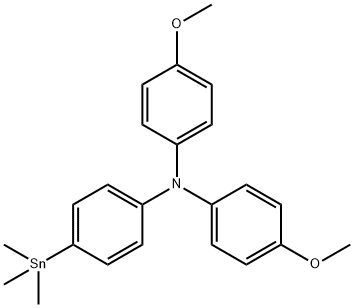 Benzenamine, N,N-bis(4-methoxyphenyl)-4-(trimethylstannyl)- Structure