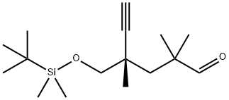 5-Hexynal, 4-[[[(1,1-dimethylethyl)dimethylsilyl]oxy]methyl]-2,2,4-trimethyl-, (4S)- Structure