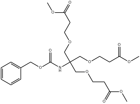 Dimethyl 3,3’-[[2-(Cbz-amino)-2-[(3-methoxy-3-oxopropoxy)methyl]propane-1,3-diyl]bis(oxy)]dipropanoate Structure