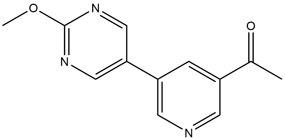 1-[5-(2-Methoxy-5-pyrimidinyl)-3-pyridinyl]ethanone Structure