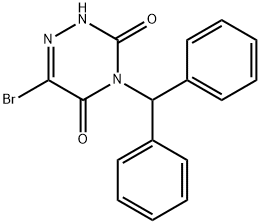 1,2,4-Triazine-3,5(2H,4H)-dione, 6-bromo-4-(diphenylmethyl)- Structure