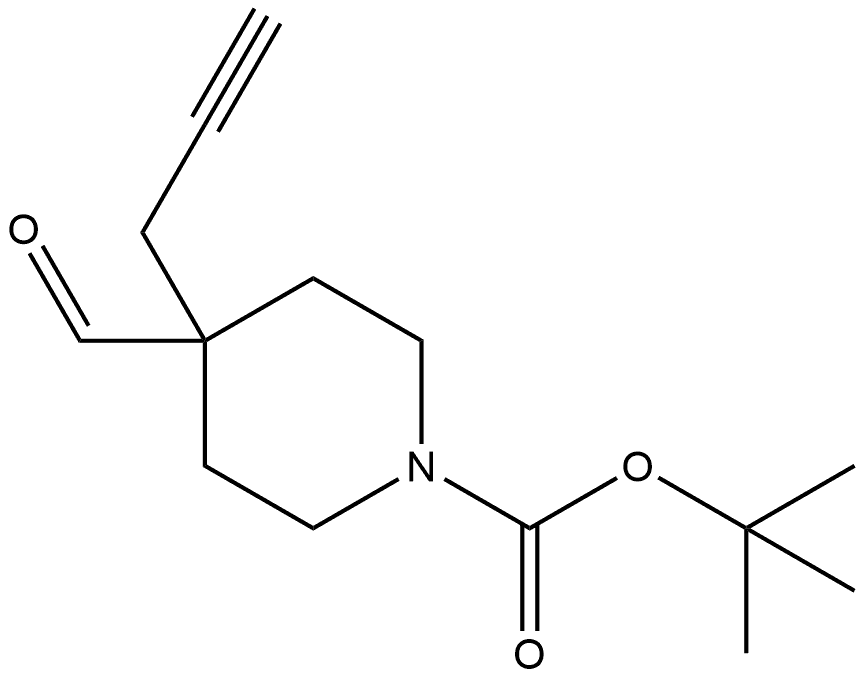 1,1-Dimethylethyl 4-formyl-4-(2-propyn-1-yl)-1-piperidinecarboxylate Structure