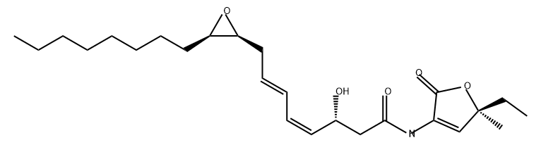 4,6-Octadienamide, N-[(5S)-5-ethyl-2,5-dihydro-5-methyl-2-oxo-3-furanyl]-3-hydroxy-8-[(2S,3R)-3-octyl-2-oxiranyl]-, (3R,4Z,6E)- Structure