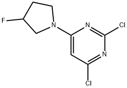 Pyrimidine, 2,4-dichloro-6-(3-fluoro-1-pyrrolidinyl)- Structure