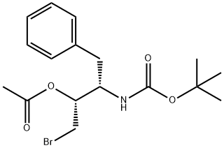 Carbamic acid, [(1S,2R)-2-(acetyloxy)-3-bromo-1-(phenylmethyl)propyl]-, 1,1-dimethylethyl ester (9CI) 구조식 이미지