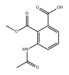1,2-Benzenedicarboxylic acid, 3-(acetylamino)-, 2-methyl ester 구조식 이미지