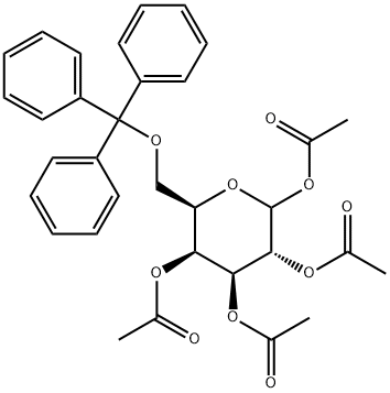 D-Galactopyranose, 6-O-(triphenylmethyl)-, tetraacetate (9CI) Structure