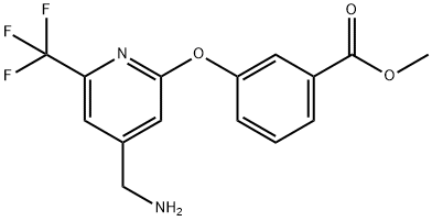 Benzoic acid, 3-[[4-(aminomethyl)-6-(trifluoromethyl)-2-pyridinyl]oxy]-, methyl ester 구조식 이미지